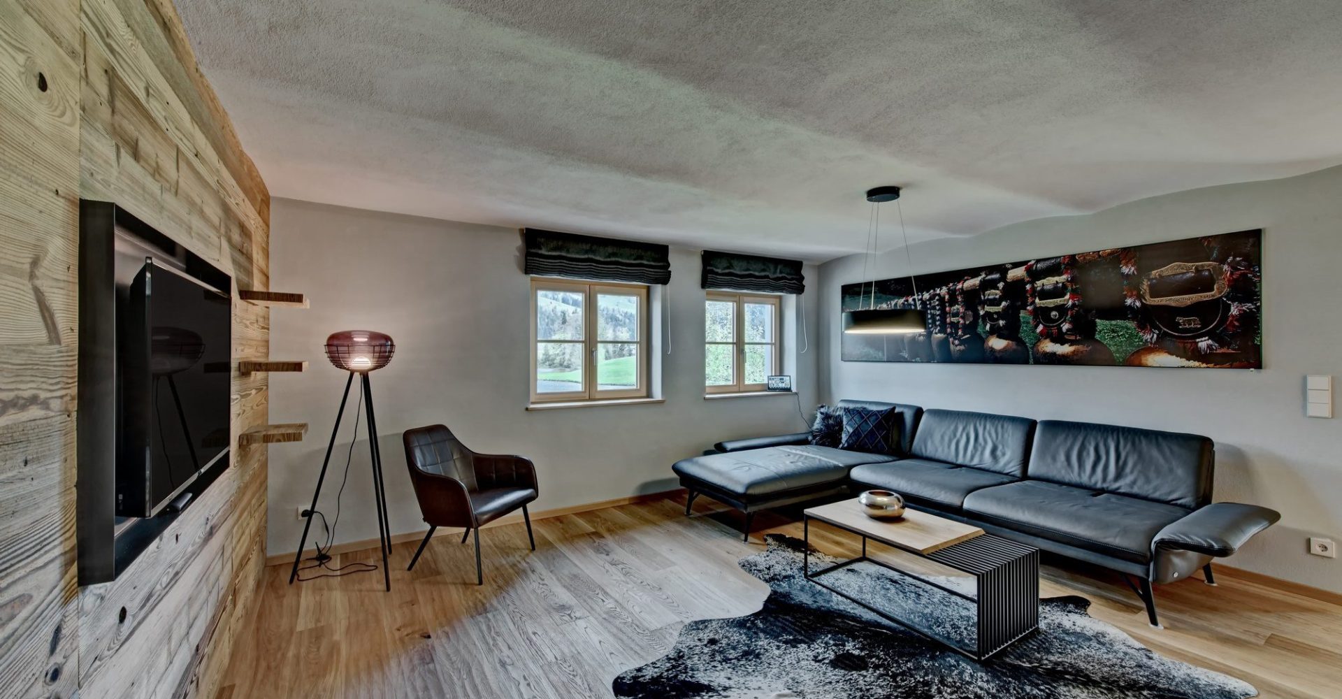 Chalet Seeblick Wohnzimmer